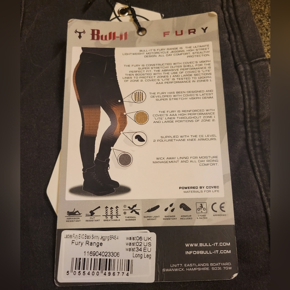 Bull-it Skinny Leg Jeggings Motorcycle Riding Jeans Padded Black Size 2 US - Picture 12 of 16
